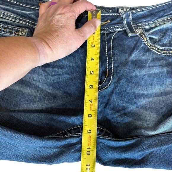 Vtg Y2K 90s Miss Me Jeans Women's Embellished Signature Rise Bootcut Whiskers 31 - Picture 12 of 13